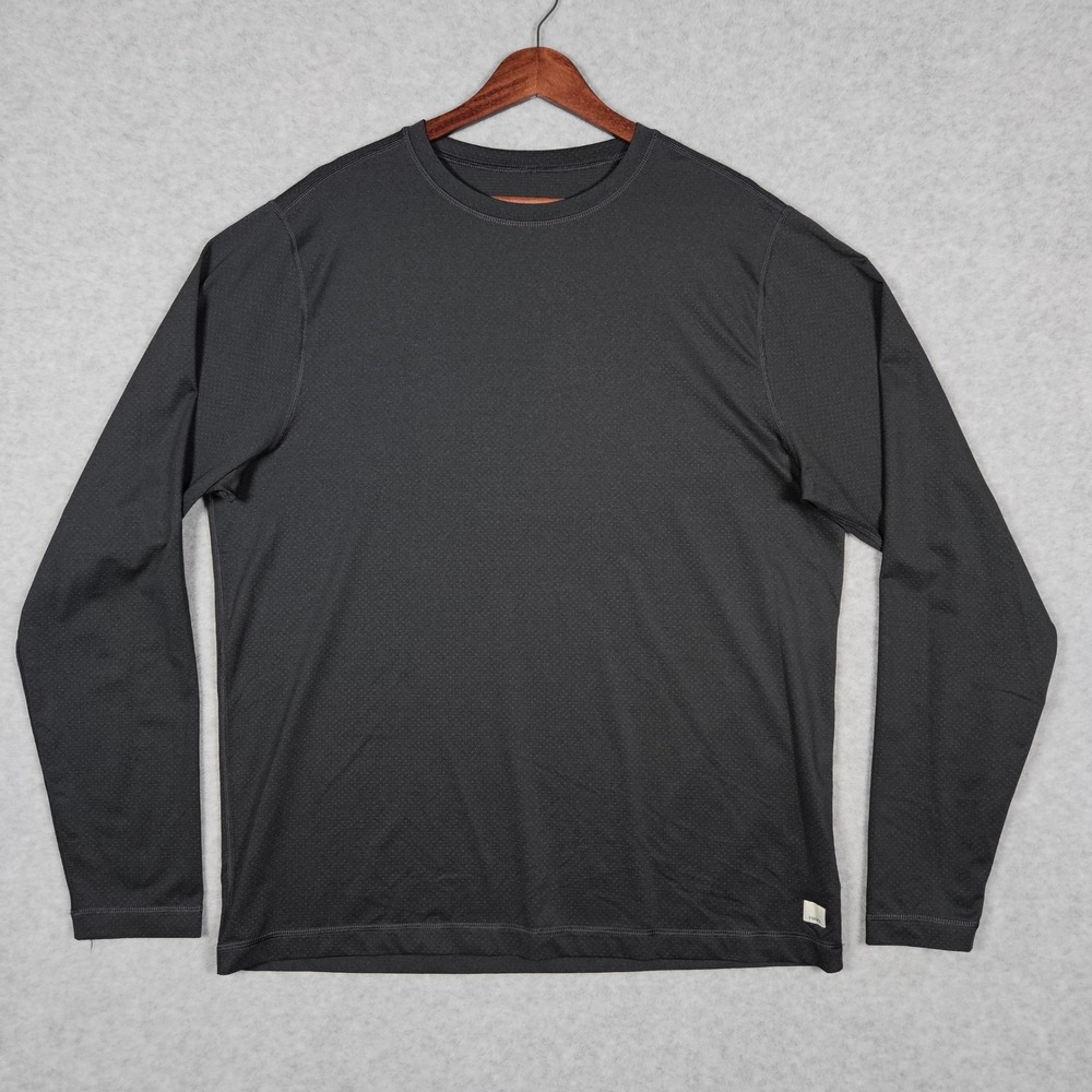 Vuori Tradewind (Men's XL) Shirt Charcoal Active Performance Long Sleeve V1054